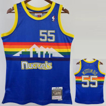 1991/92 Nuggets MUTOMBO #55 Blue Retro Top Quality Hot Pressing NBA Jersey