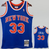 1991/92 KNICKS EWING #33 Blue Retro Top Quality Hot Pressing NBA Jersey