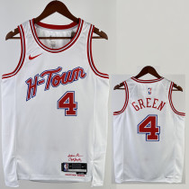 23/24 ROCKETS GREEN #4 White City Edition Home Top Quality Hot Pressing NBA Jersey