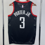 23/24 Rockets PORTER JR. #3 Black Top Quality Hot Pressing NBA Jersey (Trapeze Edition)飞人版