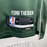 22/23 BUCKS LILLARD #0 Away Green Top Quality Hot Pressing NBA Jersey(V领)