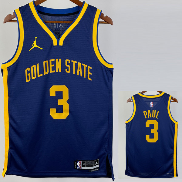 22/23 WARRIORS PAUL #3 Blue Top Quality Hot Pressing NBA Jersey (Trapeze Edition) 飞人版