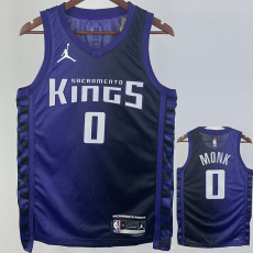 23/24 Kings MONK #0 Purple Top Quality Hot Pressing NBA Jersey (Trapeze Edition)飞人版