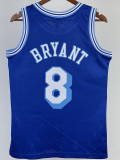 1996/1997 LAKERS BRYANT #8 Blue Retro Top Quality Hot Pressing NBA Jersey(圆领）