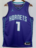 22/23 HORNETS BALL #1 Blue Top Quality Hot Pressing NBA Jersey (Trapeze Edition) 飞人版