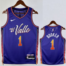 23/24 SUNS BOOKER #1 Purple City Edition Top Quality Hot Pressing NBA Jersey