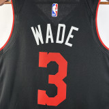 23/24 HEAT WADE #3 Black City Edition Top Quality Hot Pressing NBA Jersey (V领）