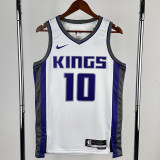 22/23 KINGS SABONIS #10 White Home Top Quality Hot Pressing NBA Jersey(V领）