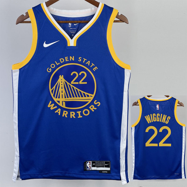 22/23 WARRIORS WIGGINS #22 Blue Top Quality Hot Pressing NBA Jersey (V领)