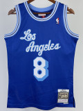 1996/1997 LAKERS BRYANT #8 Blue Retro Top Quality Hot Pressing NBA Jersey(圆领）