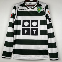 2001/2002 Sporting Lisbon Home Long Sleeve Retro Soccer Jersey (长袖)