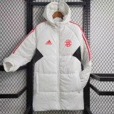 23/24 Bayern White Hooded Cotton Coat Red Edge (红色边) 棉衣