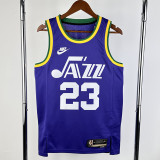 23/24 JAZZ MARKKANEN #23 purple Top Quality Top Quality Hot Pressing NBA Jersey (Retro Logo)