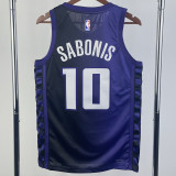 23/24 Kings SABONIS #10 Purple Top Quality Hot Pressing NBA Jersey (Trapeze Edition)飞人版