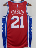 22/23 76ERS EMBIID #21 Red Top Quality Hot Pressing NBA Jersey (Trapeze Edition) 飞人版