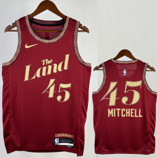 23/24 Cleveland Cavaliers MITCHLL #45 Red City Edition Top Quality Hot Pressing NBA Jersey