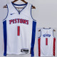 22/23 Pistons IVERSON #1 White Top Quality Hot Pressing NBA Jersey