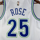 23/24 TIMBERWOLVES ROSE #25 White Top Quality Hot Pressing NBA Jersey (Retro Logo)