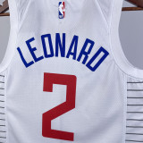22/23 Clippers LEONARO #2 White Top Quality Hot Pressing NBA Jersey