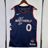 23/24 76ERS MAXEY #0 Dark Blue City Edition Top Quality Hot Pressing NBA Jersey