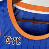 23/34 KNICKS ANTHONY #7 Blue City Edition Top Quality Hot Pressing NBA Jersey