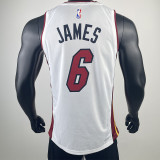 22/23 HEAT JAMES #6 White Top Quality Hot Pressing NBA Jersey (V领）