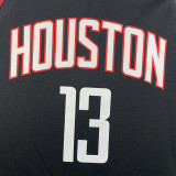 23/24 Rockets HARDEN #13 Black Top Quality Hot Pressing NBA Jersey (Trapeze Edition)飞人版