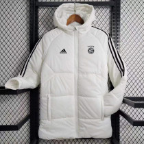 23/24 Bayern White Hooded Cotton Coat Black Edge (黑色边) 棉衣