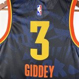 23/24 OKC Thunder GIDDEY #3 Dark Blue City Edition Top Quality Hot Pressing NBA Jersey