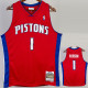 2008/09 Pistons IVERSON #1 Red Retro Top Quality Hot Pressing NBA Jersey