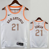 23/24 Sa Spurs DUNCAN #21 White City Edition Top Quality Hot Pressing NBA Jersey