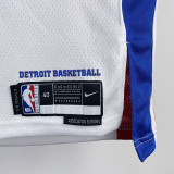 22/23 Pistons IVERSON #1 White Top Quality Hot Pressing NBA Jersey