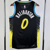 23/24 Indiana Pacers HALLBURTON #0 Black City Edition Top Quality Hot Pressing NBA Jersey