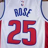 22/23 Pistons ROSE #25 White Top Quality Hot Pressing NBA Jersey