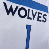 22/23 Timberwolves ANDERSON #1 White Top Quality Hot Pressing NBA Jersey