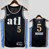 23/24 Hawks MURRAY #5 Black City Edition Top Quality Hot Pressing NBA Jersey