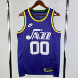 23/24 JAZZ CLARKSON #00 purple Top Quality Top Quality Hot Pressing NBA Jersey (Retro Logo)