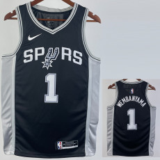 22/23 SA Spurs WEMBANYAMA #1 Black Top Quality Hot Pressing NBA Jersey