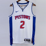22/23 Pistons CUNNINGHAM #2 White Top Quality Hot Pressing NBA Jersey