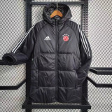 23/24 Bayern Black Hooded Cotton Coat White Edge (白色边) 棉衣
