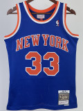 1991/92 KNICKS EWING #33 Blue Retro Top Quality Hot Pressing NBA Jersey