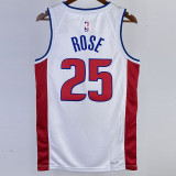 22/23 Pistons ROSE #25 White Top Quality Hot Pressing NBA Jersey