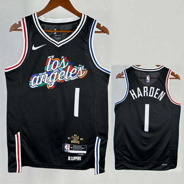 22/23 CLIPPERS HAROEN #1 Black City Edition Top Quality Hot Pressing NBA Jersey