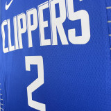 22/23 Clippers LEONARO #2 Blue Top Quality Hot Pressing NBA Jersey