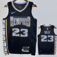 22/23 Grizzlies ROSE #23 Black City Edition Top Quality Hot Pressing NBA Jersey