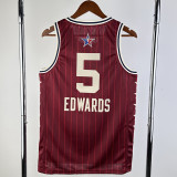 23/24 ALL-STAR EDWARDS #5 Red Top Quality Hot Pressing NBA Jersey