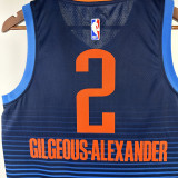 23/24 OKC Thunder GILGEOUS-ALEXANDER #2 Blue City Edition Top Quality Hot Pressing NBA Jersey (蓝色条纹 )