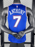 21/22 KNICKS ANTHONY #7 Blue Top Quality Hot Pressing NBA Jersey (Trapeze Edition) 飞人版