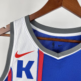 23/24 Kings MONK #0 Blue City Edition Top Quality Hot Pressing NBA Jersey