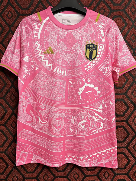 2024 Italy Pink Commemorative Edition Fans Soccer Jersey